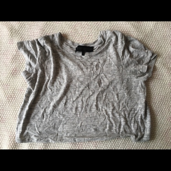 Kendall + Kylie Split Back Cropped Top (Gray) - Picture 2 of 5